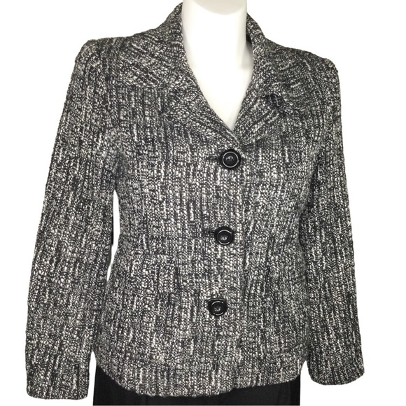 Blazer Femme Doublé Rafaella - Taille 8, Noir Et Blanc, Poly-rayon-spandex, Neuf Sans étiquette